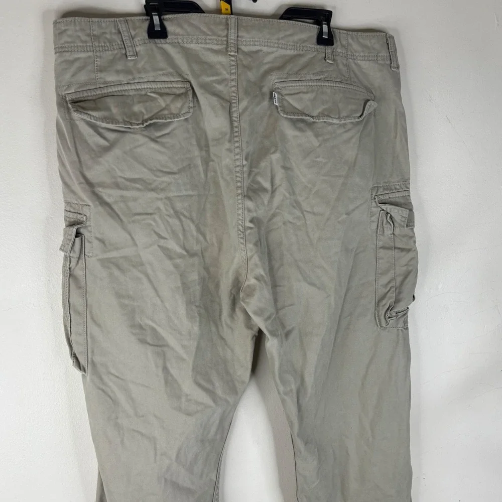 Levis Cargo Pants Loose Fit Mens 44x32 Khaki Tan Cotton Utility Trousers